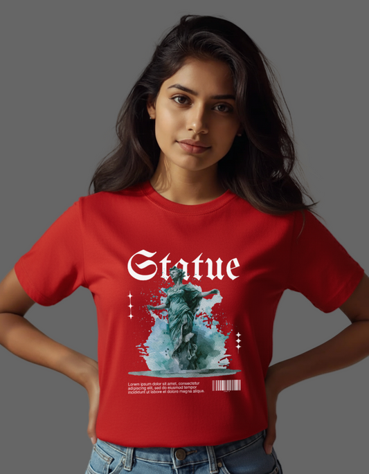 "Ancient Goddess Water Statue" T-Shirt - Aesthetic Grunge Art Black Tee