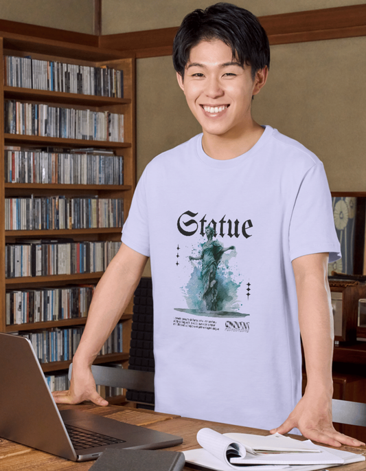 Aesthetic Lavender Statue T-Shirt - Vaporwave Roman Art Graphic Tee